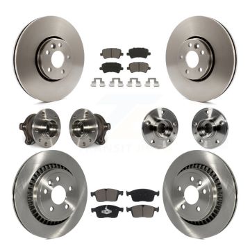 Front Rear Hub Bearings Disc Brake Rotors And Pads Kit (10Pc) For 2017 Volvo XC60 AWD KBB-125116