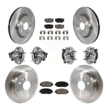 Front Rear Hub Bearings Disc Brake Rotors And Ceramic Pads Kit (10Pc) For Toyota Camry KBB-125117