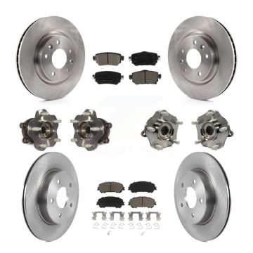 Front Rear Hub Bearing Disc Brake Rotor And Pad Kit (10Pc) For Nissan Rogue Sport Qashqai KBB-125125