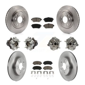 Front Rear Hub Bearing Disc Brake Rotor And Pad Kit (10Pc) For Nissan Rogue Sport Qashqai KBB-125127