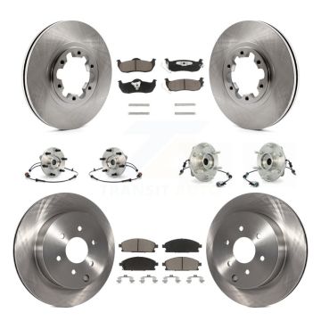 Front Rear Hub Bearing Brake Rotor & Pad Kit (10Pc) For 2004 Nissan Pathfinder From 08 04 KBB-125153