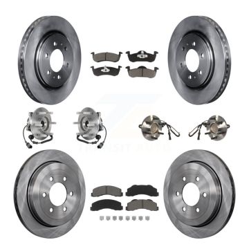 Front Rear Hub Bearing Brake Rotor & Pad Kit (10Pc) For Ford Expedition Lincoln Navigator KBB-125160