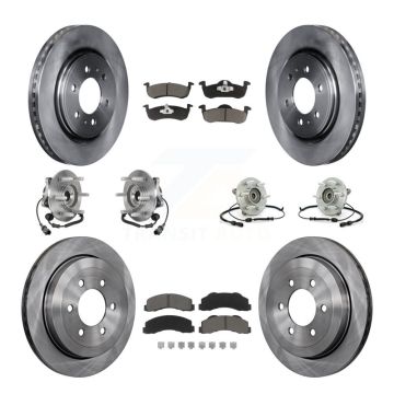 Front Rear Hub Bearing Brake Rotor & Pad Kit (10Pc) For Ford Expedition Lincoln Navigator KBB-125161