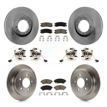 Front Rear Hub Bearing Disc Brake Rotors And Pads Kit (10Pc) For 2001 Pontiac Montana AWD KBB-125166