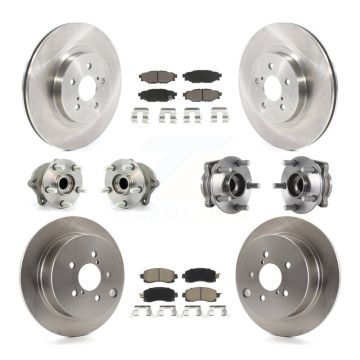 Front Rear Hub Bearing Disc Brake Rotors And Ceramic Pads Kit (10Pc) For Subaru Crosstrek KBB-125171