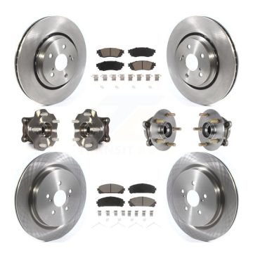 Front Rear Hub Bearing Brake Rotor & Pad Kit (10Pc) For Lexus RX350 RX450h RX350L RX450hL KBB-125173