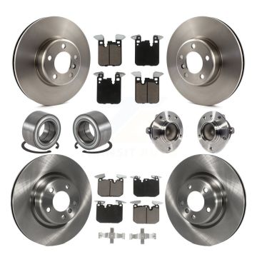 Front Rear Hub Bearings Disc Brake Rotors And Ceramic Pads Shoes Kit (10Pc) For BMW M240i KBB-125178