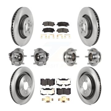 Front Rear Hub Bearing Brake Rotor Pads Kit (10Pc) For Ford Mustang Without Brembo Brakes KBB-125195
