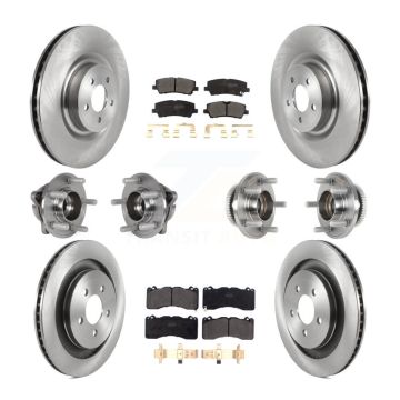 Front Rear Hub Bearing Brake Rotor And Pad Kit (10Pc) For Ford Mustang With Brembo Brakes KBB-125197