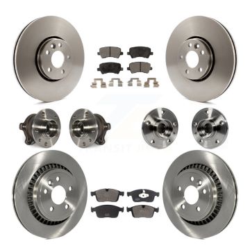 Front Rear Hub Bearings Disc Brake Rotors And Pads Kit (10Pc) For 2017 Volvo XC60 AWD KBB-125199