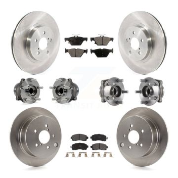 Front Rear Hub Bearing Brake Rotor & Pads Kit (10Pc) For 2020 Subaru Crosstrek GAS engine KBB-125205