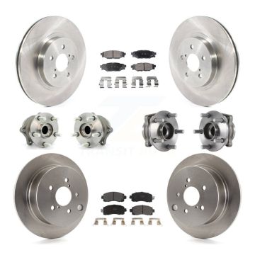 Front Rear Hub Bearing Assembly Disc Brake Rotor And Pads Kit (10Pc) For Subaru Crosstrek KBB-125206
