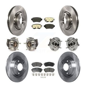 Front Rear Hub Bearing Brake Rotor & Pad Kit (10Pc) For 19-21 Mazda 6 Naturally Aspirated KBB-125229