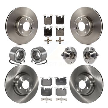 Front Rear Hub Bearing Assembly Disc Brake Rotors And Pads Shoes Kit (10Pc) For BMW M240i KBB-125265