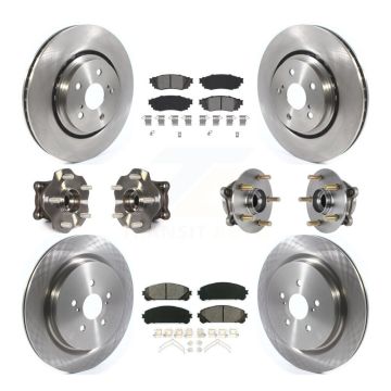 Front Rear Hub Bearing Brake Rotor & Pad Kit (10Pc) For Lexus RX350 RX450h RX350L RX450hL KBB-125285