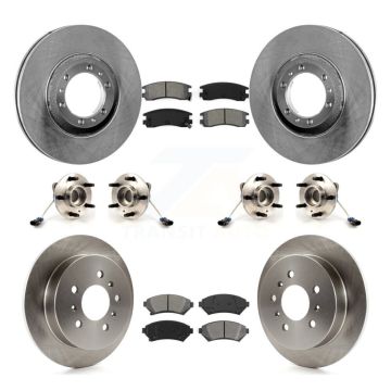 Front Rear Hub Bearing Disc Brake Rotors And Pads Kit (10Pc) For 2001 Pontiac Montana AWD KBB-125303