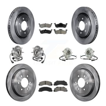 Front Rear Hub Bearing Brake Rotor & Pad Kit (10Pc) For Ford Expedition Lincoln Navigator KBB-125331
