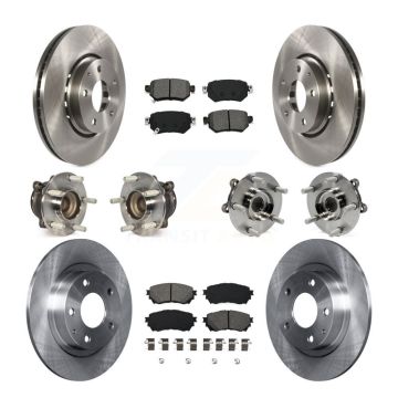 Front Rear Hub Bearing Brake Rotor & Pad Kit (10Pc) For 19-21 Mazda 6 Naturally Aspirated KBB-125332