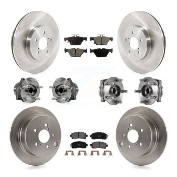 Front Rear Hub Bearing Brake Rotor & Pads Kit (10Pc) For 2020 Subaru Crosstrek GAS engine KBB-125357