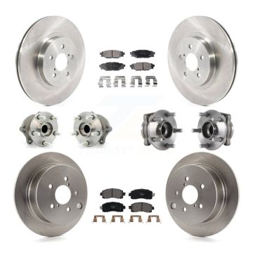 Front Rear Hub Bearing Disc Brake Rotors And Ceramic Pads Kit (10Pc) For Subaru Crosstrek KBB-125358