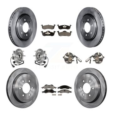 Front Rear Hub Bearing Brake Rotor & Pad Kit (10Pc) For Ford Expedition Lincoln Navigator KBB-125359