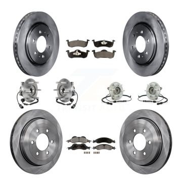 Front Rear Hub Bearing Brake Rotor & Pad Kit (10Pc) For Ford Expedition Lincoln Navigator KBB-125360