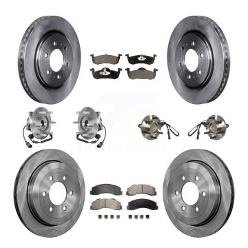 Front Rear Hub Bearing Brake Rotor & Pad Kit (10Pc) For Ford Expedition Lincoln Navigator KBB-125361