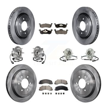Front Rear Hub Bearing Brake Rotor & Pad Kit (10Pc) For Ford Expedition Lincoln Navigator KBB-125362