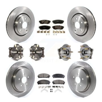 Front Rear Hub Bearing Brake Rotor & Pad Kit (10Pc) For Lexus RX350 RX450h RX350L RX450hL KBB-125365