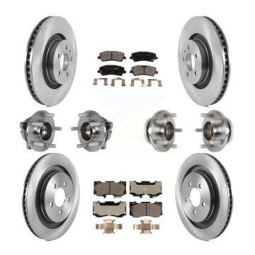 Front Rear Hub Bearing Brake Rotor Pads Kit (10Pc) For Ford Mustang Without Brembo Brakes KBB-125366