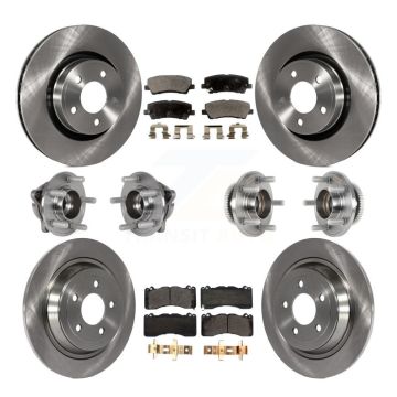 Front Rear Hub Bearing Brake Rotor Pads Kit (10Pc) For 15 Ford Mustang With Brembo Brakes KBB-125368