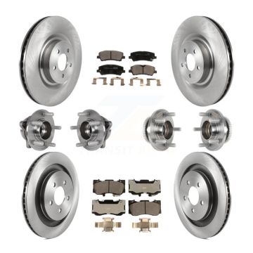 Front Rear Hub Bearing Brake Rotor Pads Kit (10Pc) For Ford Mustang Without Brembo Brakes KBB-125371