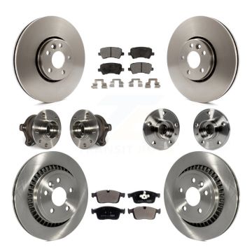 Front Rear Hub Bearings Disc Brake Rotors And Pads Kit (10Pc) For 2017 Volvo XC60 AWD KBB-125383