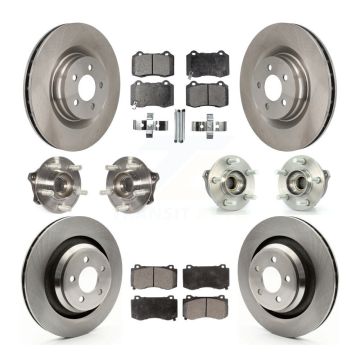 Front Rear Hub Bearing Disc Brake Rotors And Pads Kit (10Pc) For Dodge Charger Challenger KBB-125384
