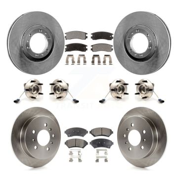 Front Rear Hub Bearing Disc Brake Rotors And Pads Kit (10Pc) For 2001 Pontiac Montana AWD KBB-125396
