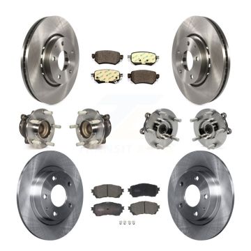 Front Rear Hub Bearing Brake Rotor & Pad Kit (10Pc) For 19-21 Mazda 6 Naturally Aspirated KBB-125397