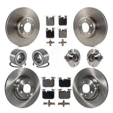 Front Rear Hub Bearings Disc Brake Rotors And Ceramic Pads Shoes Kit (10Pc) For BMW M240i KBB-125431
