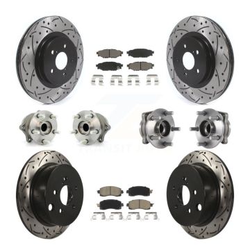 Front Rear Hub Bearings Coated Disc Brake Rotors And Pads Kit (10Pc) For Subaru Crosstrek KBB-125467