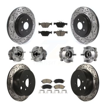 Front Rear Hub Bearing Coat Brake Rotor Pad Kit (10Pc) For 20 Subaru Crosstrek GAS engine KBB-125468