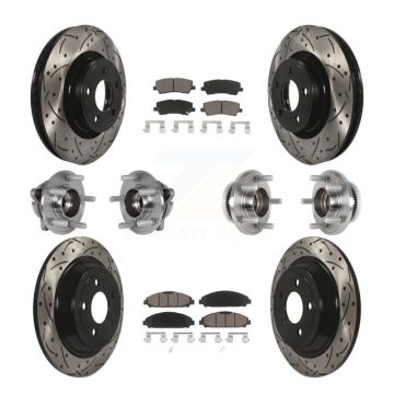 Front Rear Hub Bearing Coated Brake Rotor & Pads Kit (10Pc) For Ford Mustang V6 with 3.7L KBB-125494