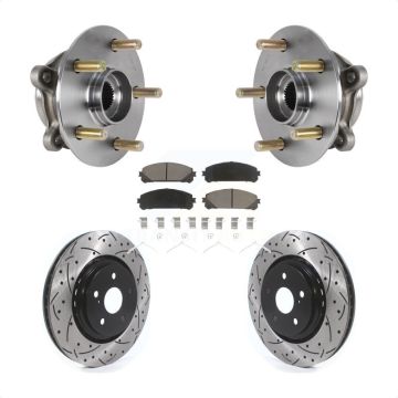 Front Hub Bearing Drilled Slot Brake Rotor Pads Kit For Lexus RX350 RX450h RX350L RX450hL KBB-125502