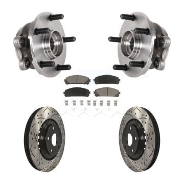 Front Hub Bearing Assembly Drilled Slot Brake Rotor Pad Kit For Lexus NX300 NX200t NX300h KBB-125505