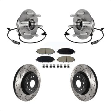 Front Hub Bearing Drill Slot Brake Rotor Pads Kit For Ram 1500 Without 22" Factory Wheels KBB-125506