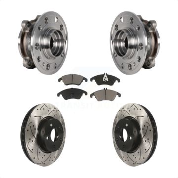 Front Bearing Assembly Drilled Slot Brake Rotor & Pad Kit For 2017 Mercedes-Benz E400 AWD KBB-125519
