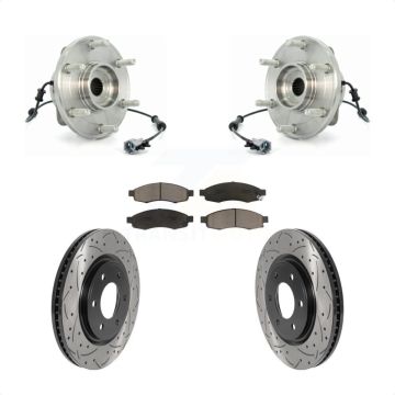 Front Hub Bearing Coated Drill Slot Brake Rotor Pads Kit For 2007 Nissan TITAN From 04 07 KBB-125523
