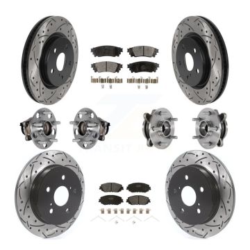 Front Rear Hub Bearing Coated Brake Rotor And Pad Kit (10Pc) For Toyota Camry Lexus ES350 KBB-125533
