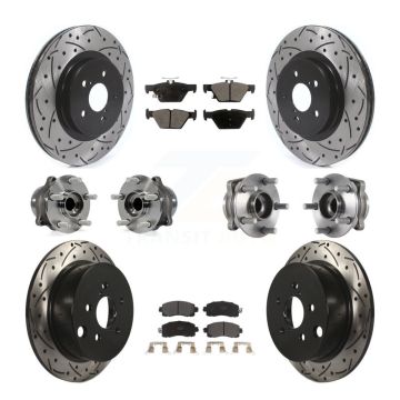 Front Rear Hub Bearing Coat Brake Rotor Pad Kit (10Pc) For 20 Subaru Crosstrek GAS engine KBB-125573