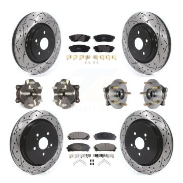 Front Rear Hub Bearing Coated Brake Rotor & Pads Kit (10Pc) For Lexus RX350 RX450h RX350L KBB-125575