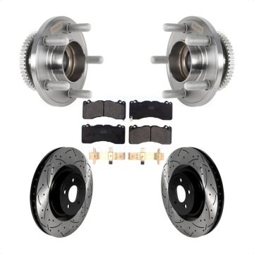 Front Hub Bearing Coat Drill Slot Brake Rotor Pad Kit For Ford Mustang With Brembo Brakes KBB-125587