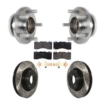 Front Hub Bearing Drill Slot Brake Rotor Pad Kit For 2015 Ford Mustang With Brembo Brakes KBB-125588
